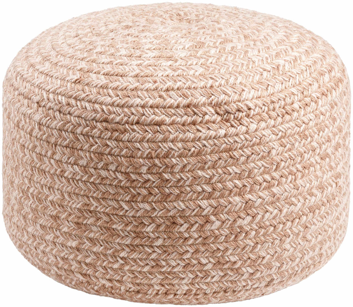 Tonanitla Natural Fiber Blush Knitted Outdoor Pouf