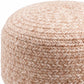 Tonanitla Natural Fiber Blush Knitted Outdoor Pouf