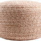 Tonanitla Natural Fiber Blush Knitted Outdoor Pouf