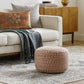 Tonanitla Natural Fiber Blush Knitted Outdoor Pouf