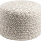 Tonanitla Natural Fiber Light Gray Knitted Outdoor Pouf