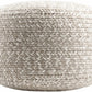 Tonanitla Natural Fiber Light Gray Knitted Outdoor Pouf