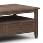 Warm Shaker Solid Wood 48 Inch Wide Transitional Coffee Table