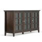 Acadian 62 Inch Wide Solid Wood Storage Cabinet in Brunette