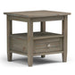 Warm Shaker Solid Wood 20 Inch Wide Transitional End Table