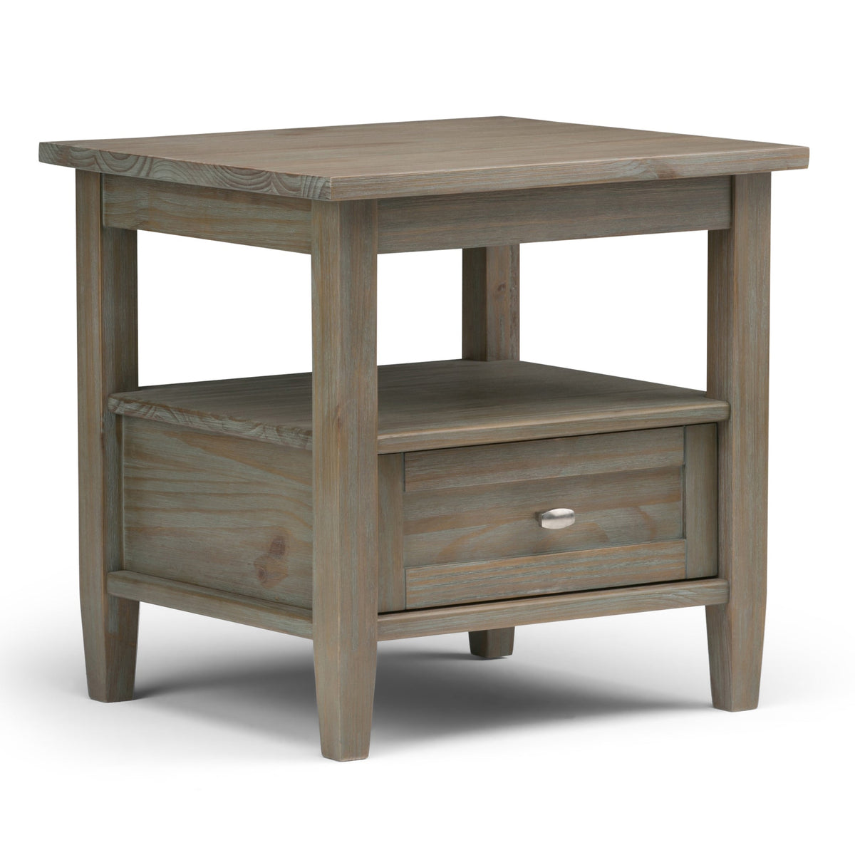 Warm Shaker Solid Wood 20 Inch Wide Transitional End Table