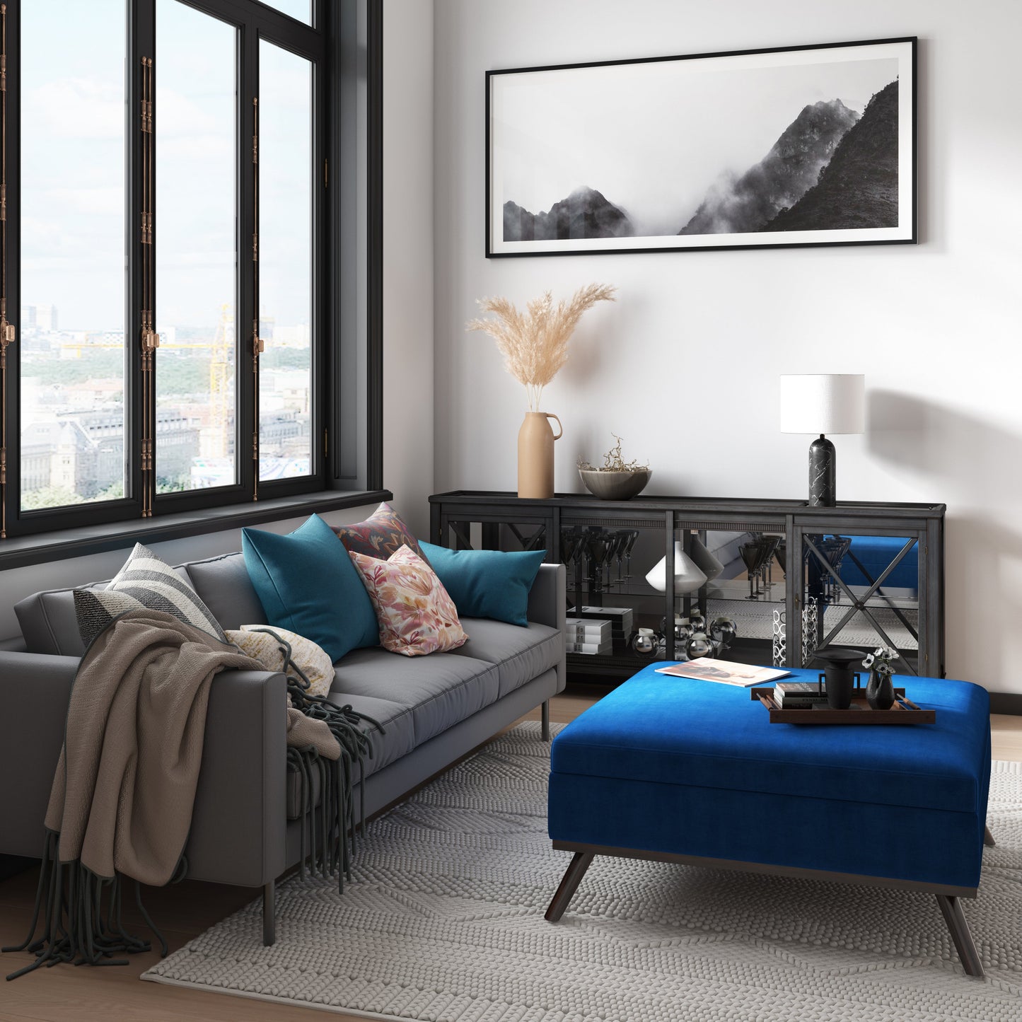 Owen Square Coffee Table Storage Ottoman