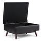 Owen 34 Inch Wide Coffee Table Storage Ottoman in Distressed