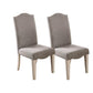 Upholstered Dining Chair with Nailhead Trim and Camel Back - Set of 2