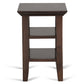 Acadian Solid Wood Narrow Side Table in Brunette