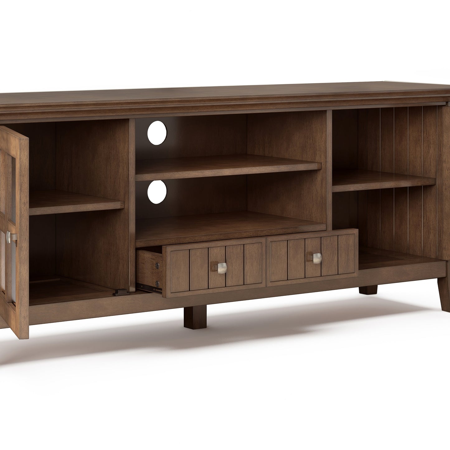 Acadian 60 Inch Wide Solid Wood TV Stand in Rustic