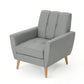 Mid Century Fabric Channel Stitch Club Chair