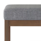 Milltown 27 Inch Wide Solid Wood Footstool Small Ottoman Bench in Pebble