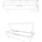 Shay 48 Inch Wide Mid-Century Rectangular Storage Ottoman