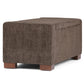 Bretton 42 Inch Wide Lift Top Storage Ottoman in Deep Umber