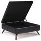 Owen 36 Inch Wide Square Coffee Table Storage Ottoman in Tanners