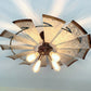 Farmhouse Windmill STATIONARY Ceiling Light | 30" Flush Mount