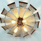 Farmhouse Windmill STATIONARY Ceiling Light | 30" Flush Mount