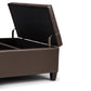 Harrison 36 Inch Wide Coffee Table Storage Ottoman in Chocolate