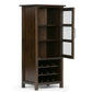 Avalon 22 Inch Wide Solid Wood 12-Bottle Wine Rack Storage Cabinet