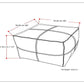 Brody - Large Square Coffee Table Pouf - Distressed