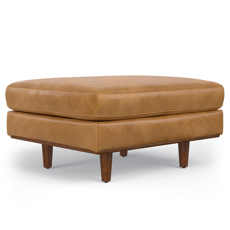Morrison Ottoman in Sienna Genuine Leather
