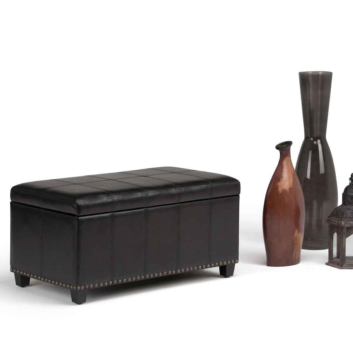 Amelia 33 Inch Wide Storage Ottoman Bench