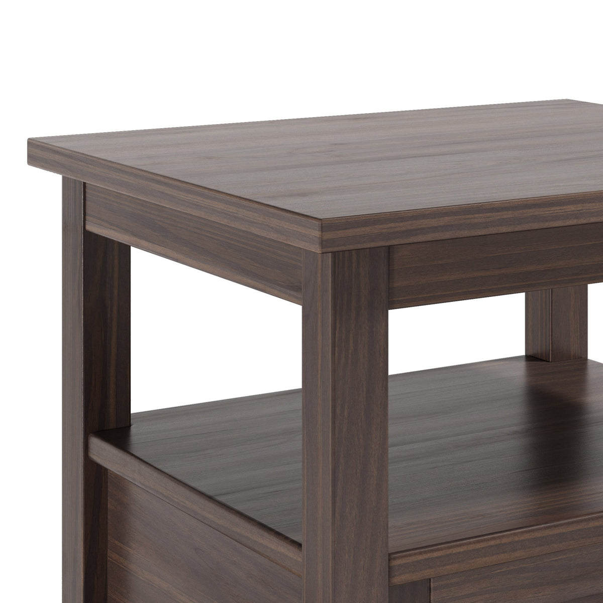 Warm Shaker Solid Wood 20 Inch Wide Transitional End Table