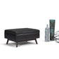 Owen 34 Inch Wide Coffee Table Storage Ottoman in Distressed