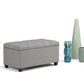 Sienna 33 Inch Wide Storage Ottoman Bench in Dove