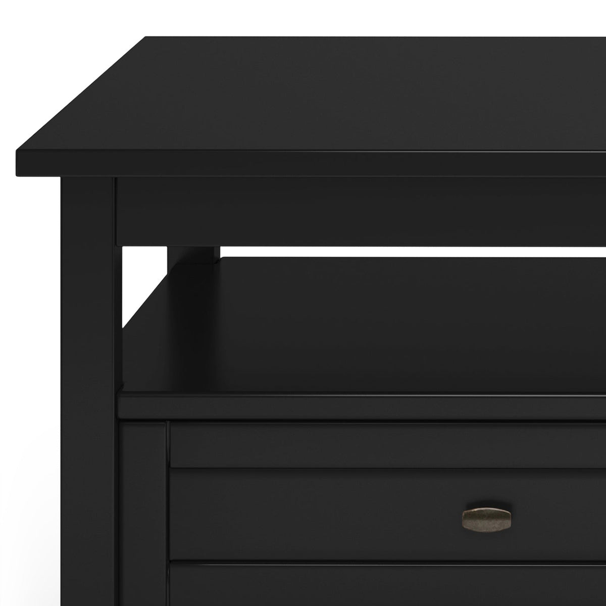 Warm Shaker Solid Wood 48 Inch Wide Transitional Coffee Table